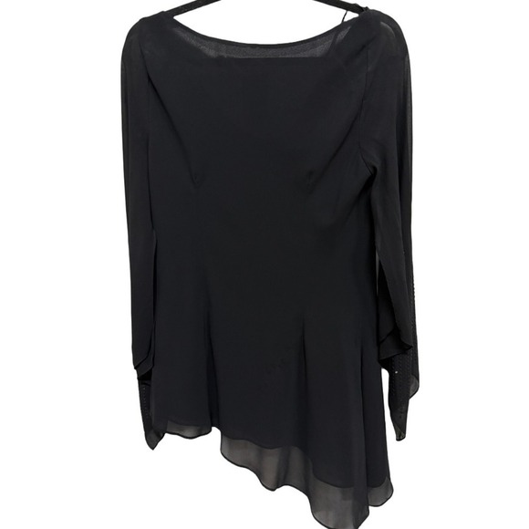 Vintage JS Collections Asymmetrical Tunic Top Fairy Y2K Beaded Sleeves Size 14 - Picture 5 of 7